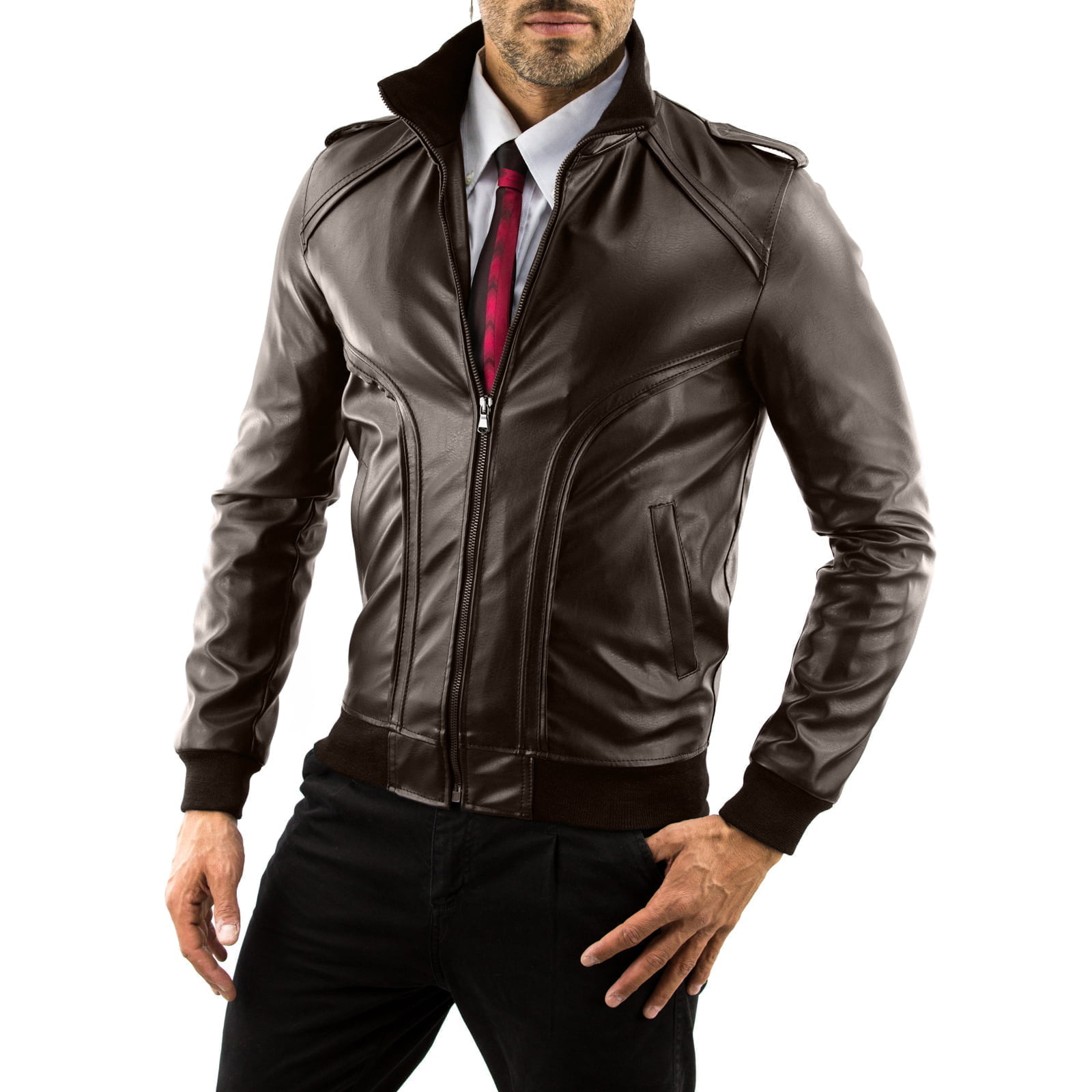 Genuine Leather Jacket Biker Coat Men’s Slim Hand Made in Italy Cod.223M Rindway
